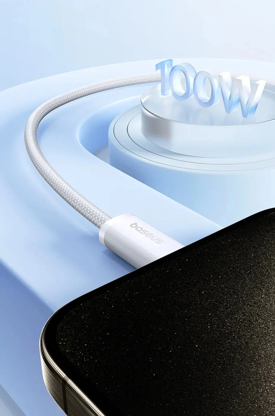 Baseus 100w tipo c para cabo usb c para iphone 16 15 cabo de carregamento rápido para macbook ipad samsung xiaomi fio usb c rápido