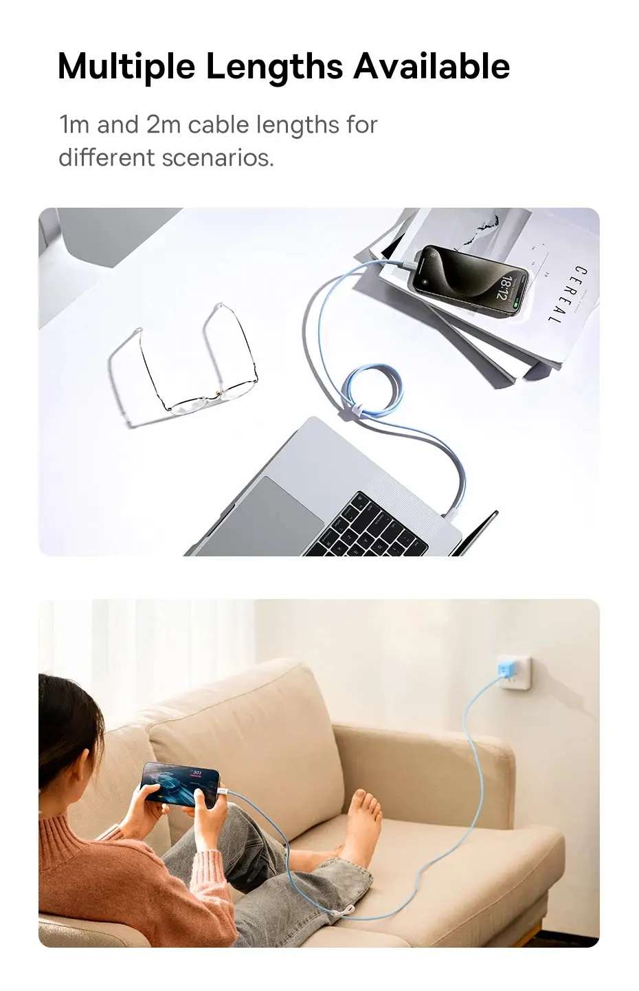 Baseus 100w tipo c para cabo usb c para iphone 16 15 cabo de carregamento rápido para macbook ipad samsung xiaomi fio usb c rápido